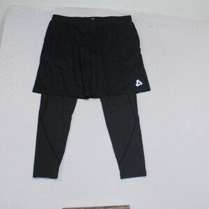 Silkworld Men Black Running Shorts/Pants 2 in 1 Compression Workout Size XL
